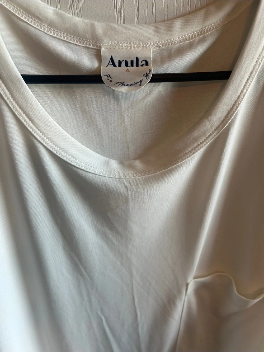 ARULA White Long Sleeve Pocket Tee - Women's Relaxed Fit